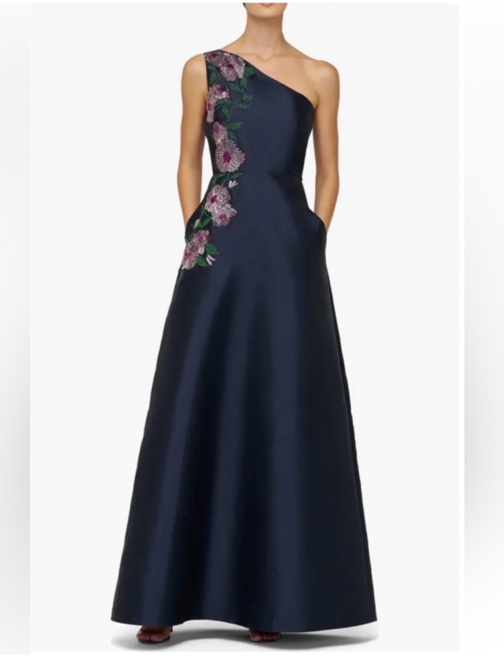 Kay Unger Giada Beaded One Shoulder Gown